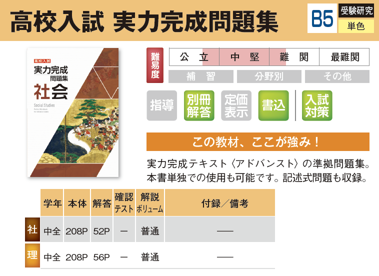 中学生用教材 高校入試対策・高校準備 | 教材案内 | 株式会社ブロッサム